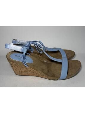 Style & Co Mulan Wedge Heel Sandals Blue